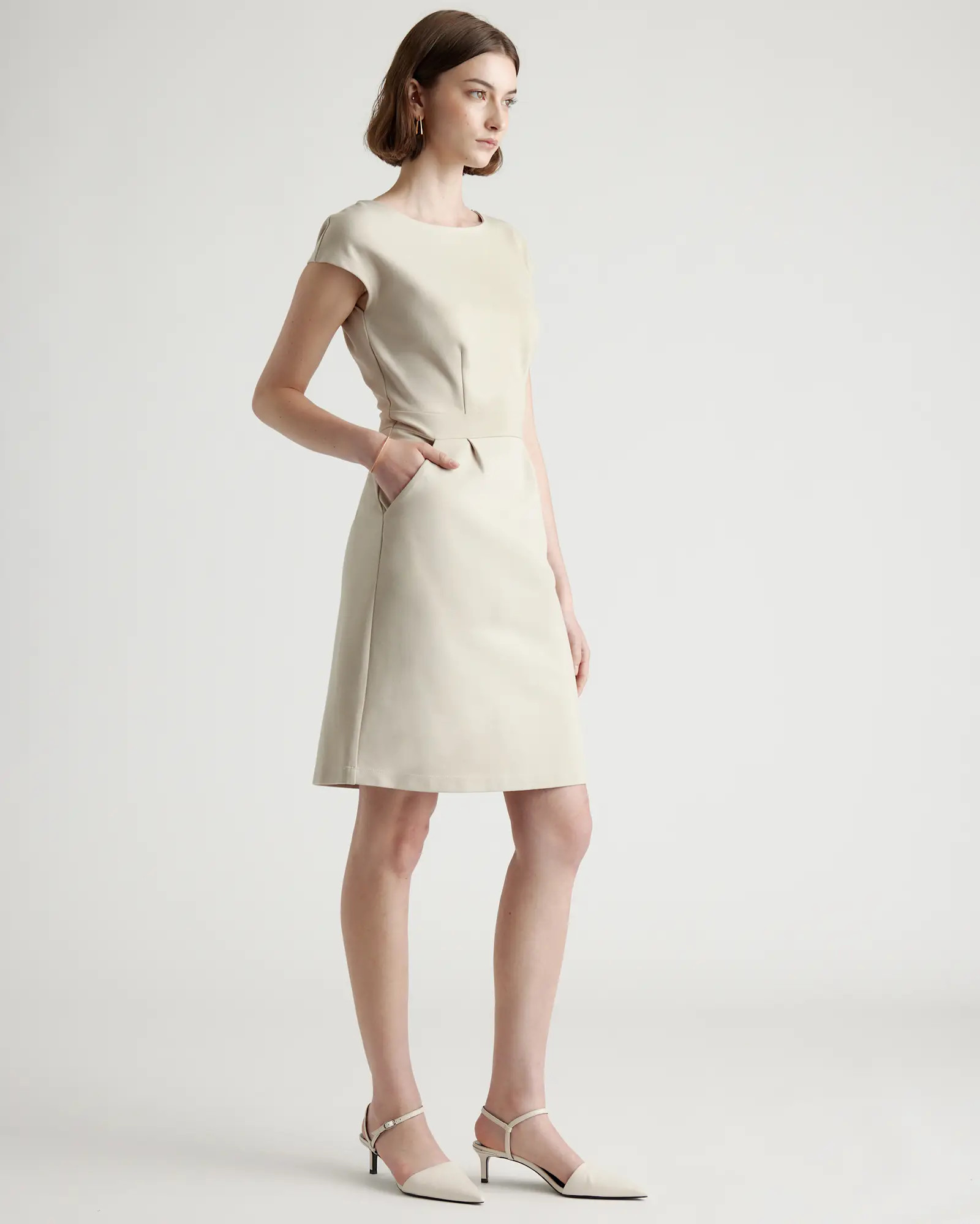 Ultra-Stretch Ponte Cap Sleeve Dress | Quince