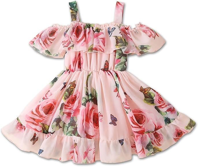 Morerich Baby Girls Summer Floral Dress Clothes Off Shoulder Strap Dresses Princess Sundress Thin Sk | Amazon (CA)