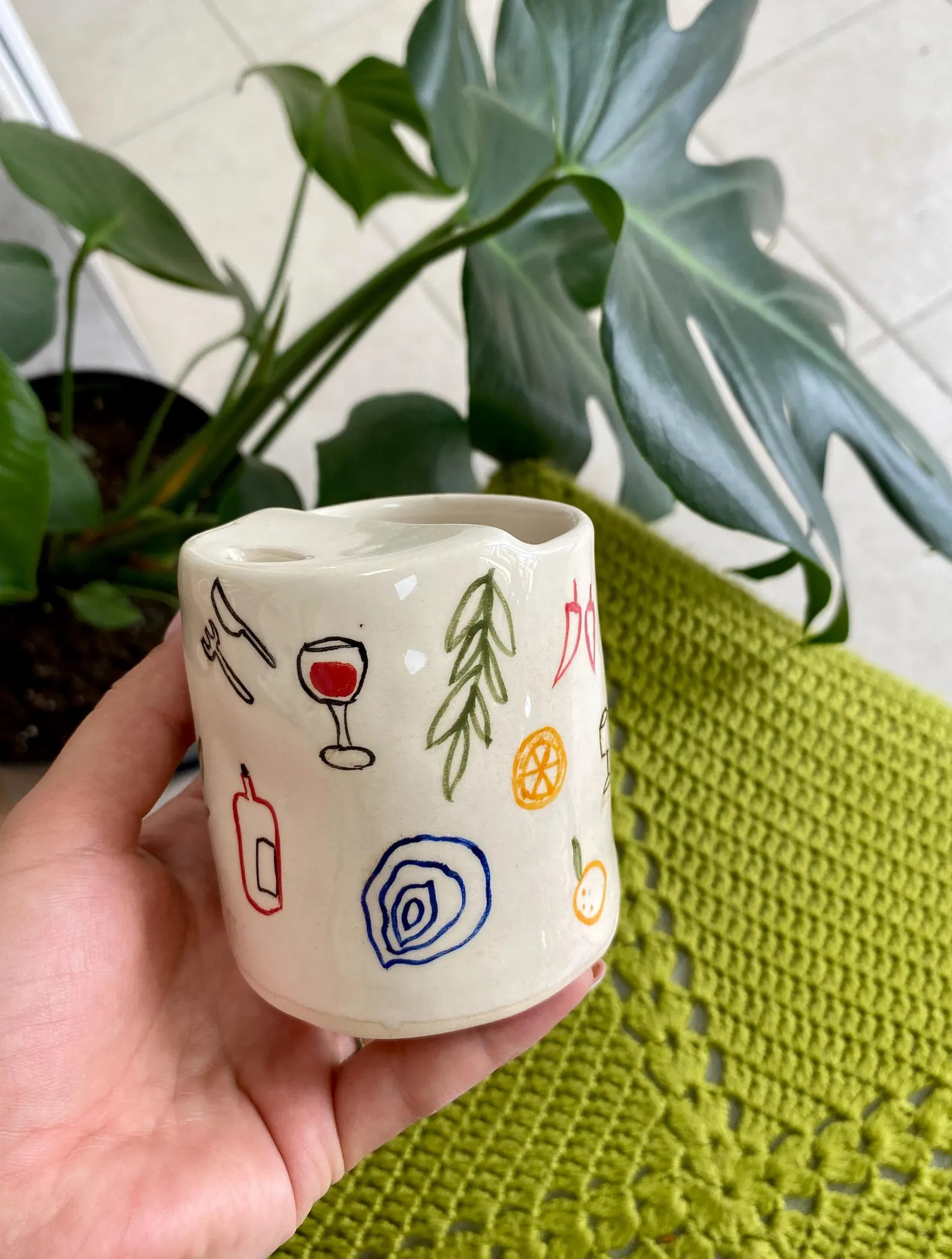 Summer Vibe Ceramic Travel Mug , Travel Tumblr , Minimalist To-go Cup , Takeaway Ceramic Mug , Ha... | Etsy (US)