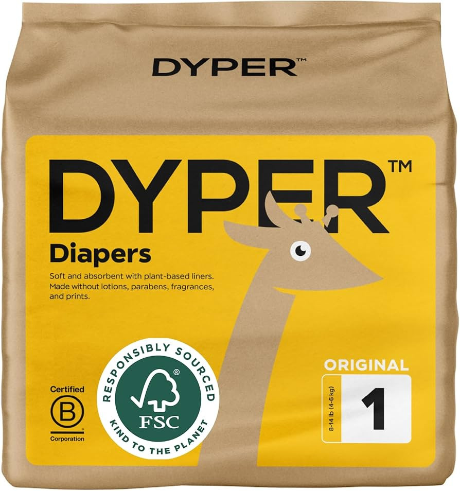DYPER Baby Diapers Size 1 | Honest Ingredients | Cloth Alternative | Day & Overnight | Made with ... | Amazon (US)