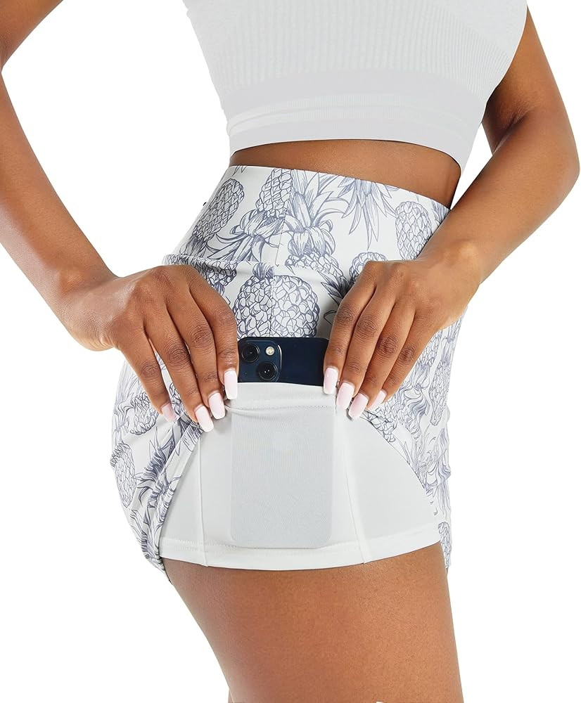 Womens Pineapple Yoga Shorts Gym Workout Biker Running Sports Short Pants (Please Select Larger S... | Amazon (US)