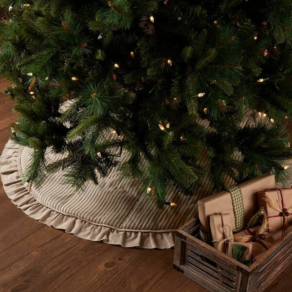 Sawyer Mill Ticking Stripe Tree Skirt - Charcoal Grey/Dark Creme/Khaki - 48" Diameter | Bed Bath & Beyond