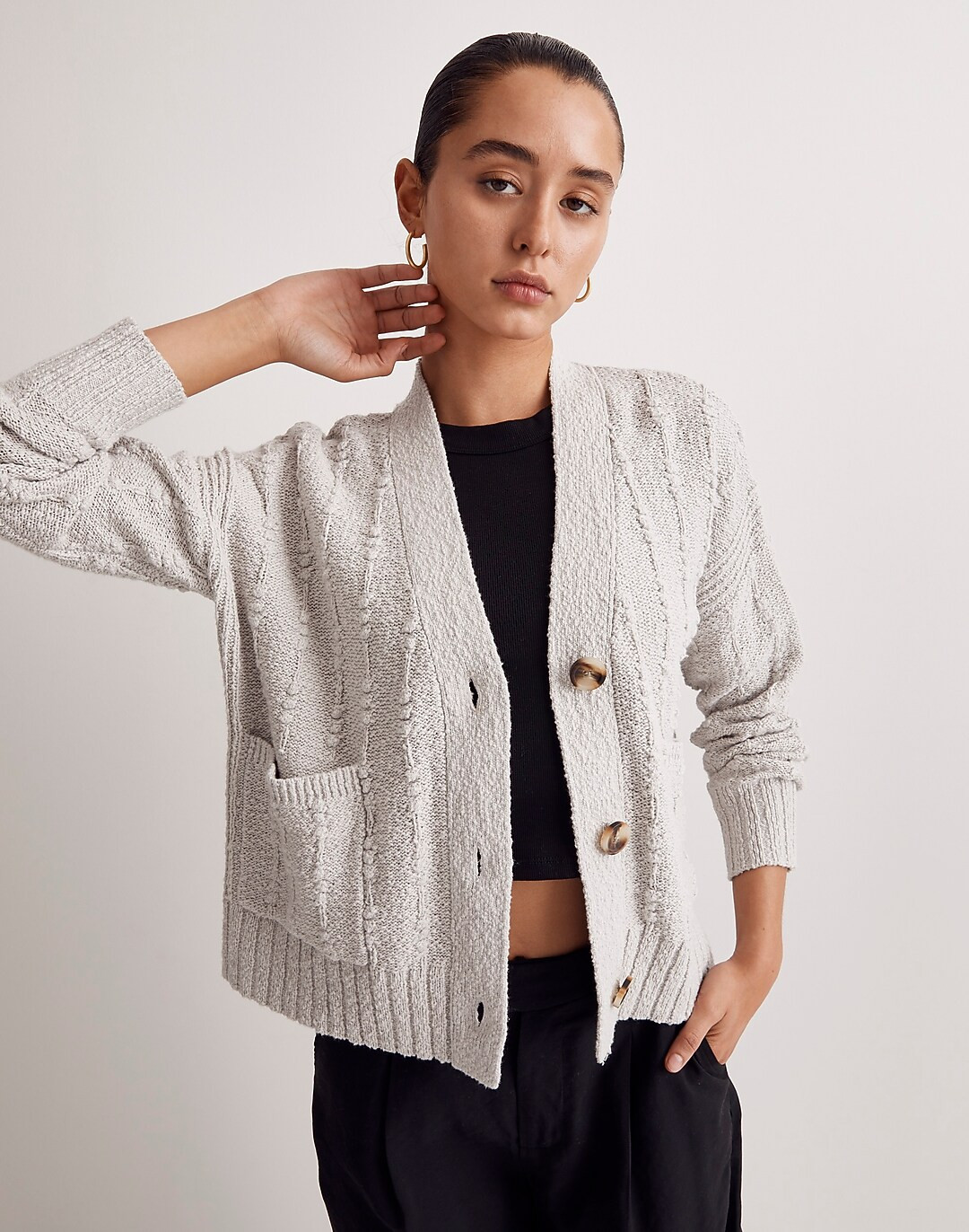 Denisa Bobble-Knit  Cardigan Sweater | Madewell