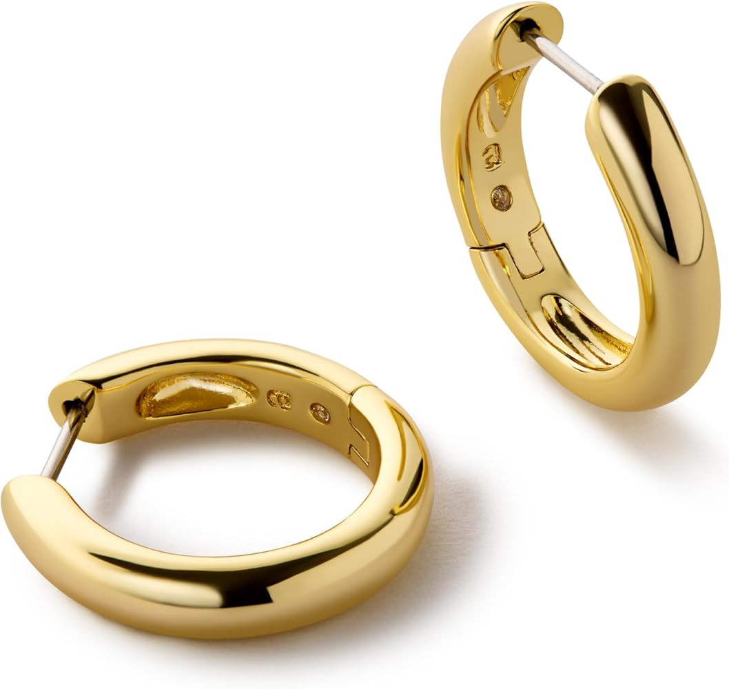 Ana Luisa Giulia Chunky Huggie Hoops - Gold and Silver Bold Huggie Hoops - 14K Gold Plated and Si... | Amazon (US)