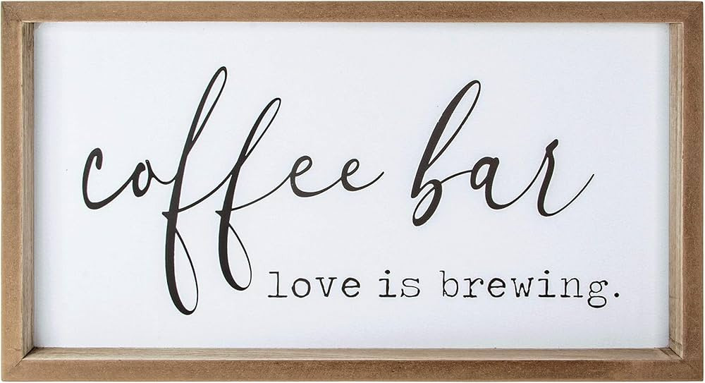 VILIGHT Coffee Signs for Coffee Bar Love Is Brewing - Farmhouse Coffee Wall Decor and Accessories... | Amazon (US)