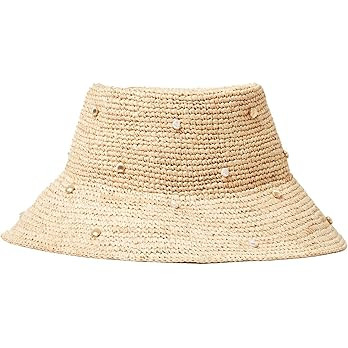 L*Space Carmel Island Hat for Women Lightweight Bucket Hat for Summer with Pearl & Shell Details,... | Amazon (US)