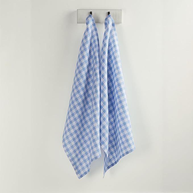 Solino Home Gingham Check Kitchen Towels 17 x 26 Inch – 100% Pure Linen Kitchen Towels for Fath... | Amazon (US)