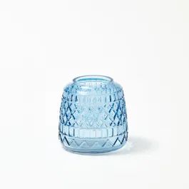 Aztec Textured Vase Short - Blue | Bed Bath N' Table
