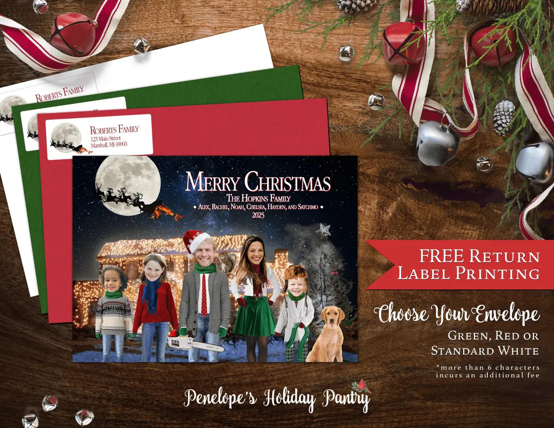 Funny Christmas Vacation Family Photo Card Personalized Clark Griswold National Lampoon Printed C... | Etsy (US)