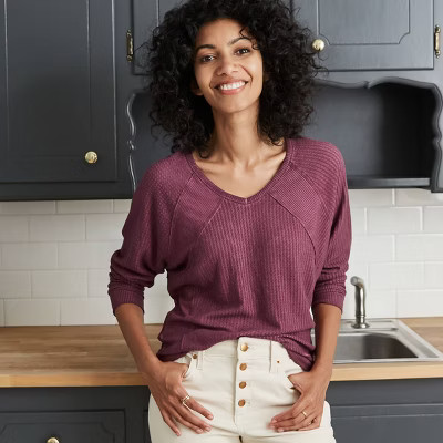 Women's Ribbed Long Sleeve Knit Top - Knox Rose™ | Target