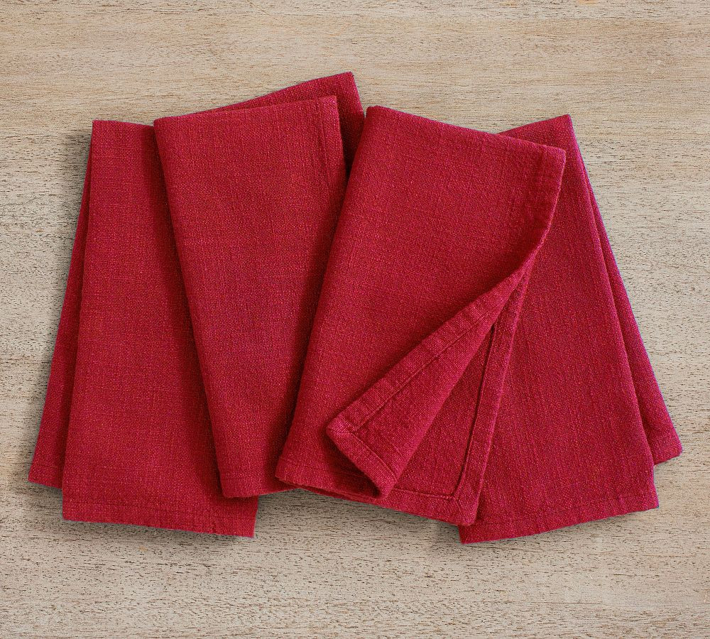 Organic Cotton Casual Napkins, Set of 4 - Cardinal Red | Pottery Barn (US)