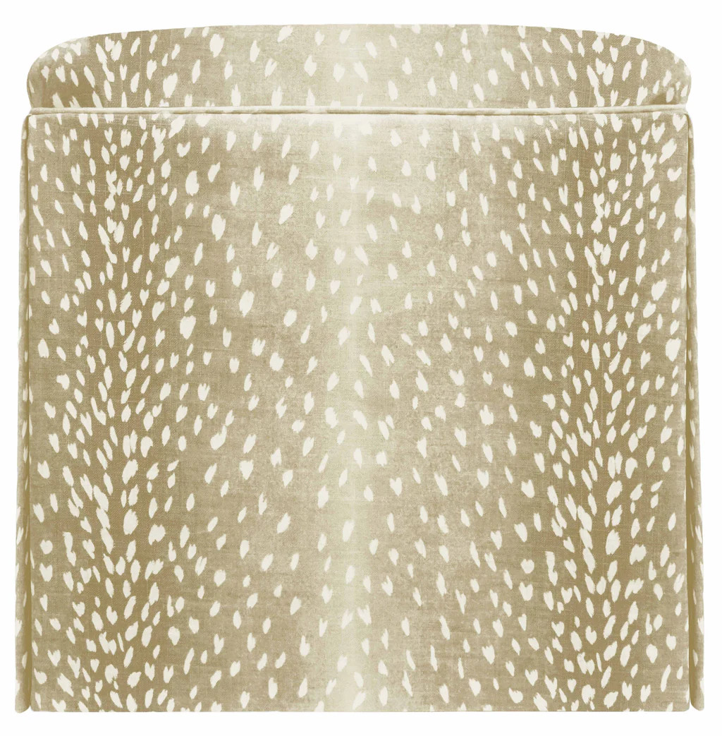 THE SKIRTED OTTOMAN :: ANTELOPE LINEN PRINT // NATURAL | LITTLE DESIGN COMPANY