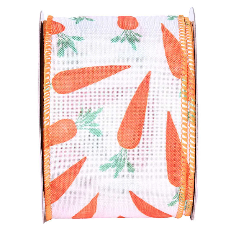Easter Orange Carrot Ribbon with Wired Edge, 10yd | At Home