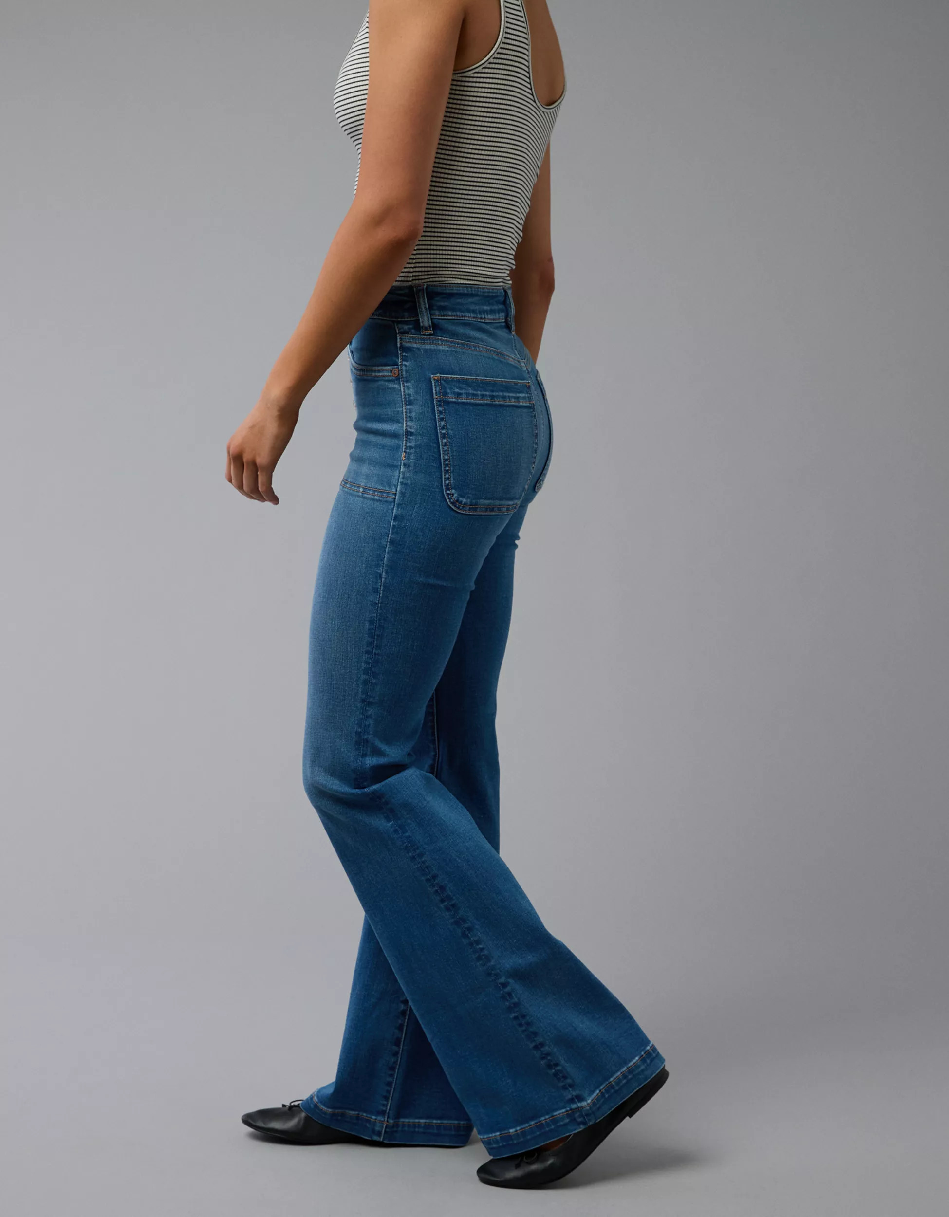 AE Next Level Super High-Waisted Flare Jean | American Eagle Outfitters (US & CA)