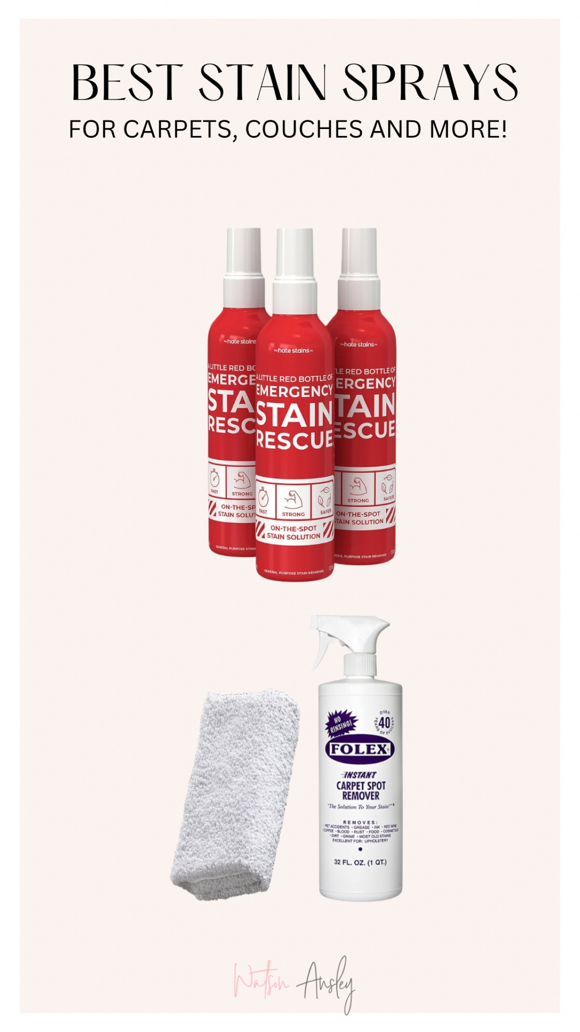 Ever spill red wine, sauce, kids pouches or have any other tough stains in your home on rugs, carpet or furniture?

These sprays do wonders for any of those spaces in your home and are a must have to keep on hand!

Click below to shop!


#LTKHome #LTKKids #LTKSaleAlert