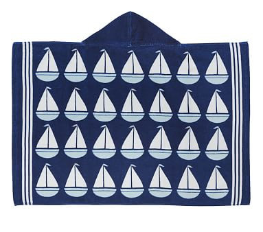Sailboat Icon Baby Beach Hooded Towel | Pottery Barn Kids