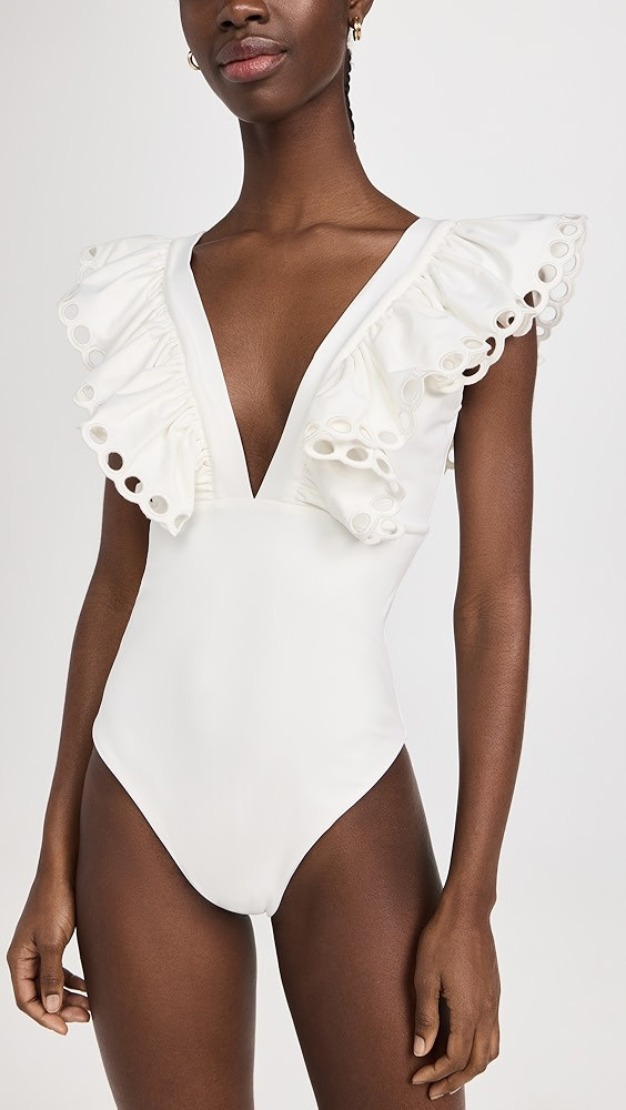 Solid Scallop One Piece | Shopbop