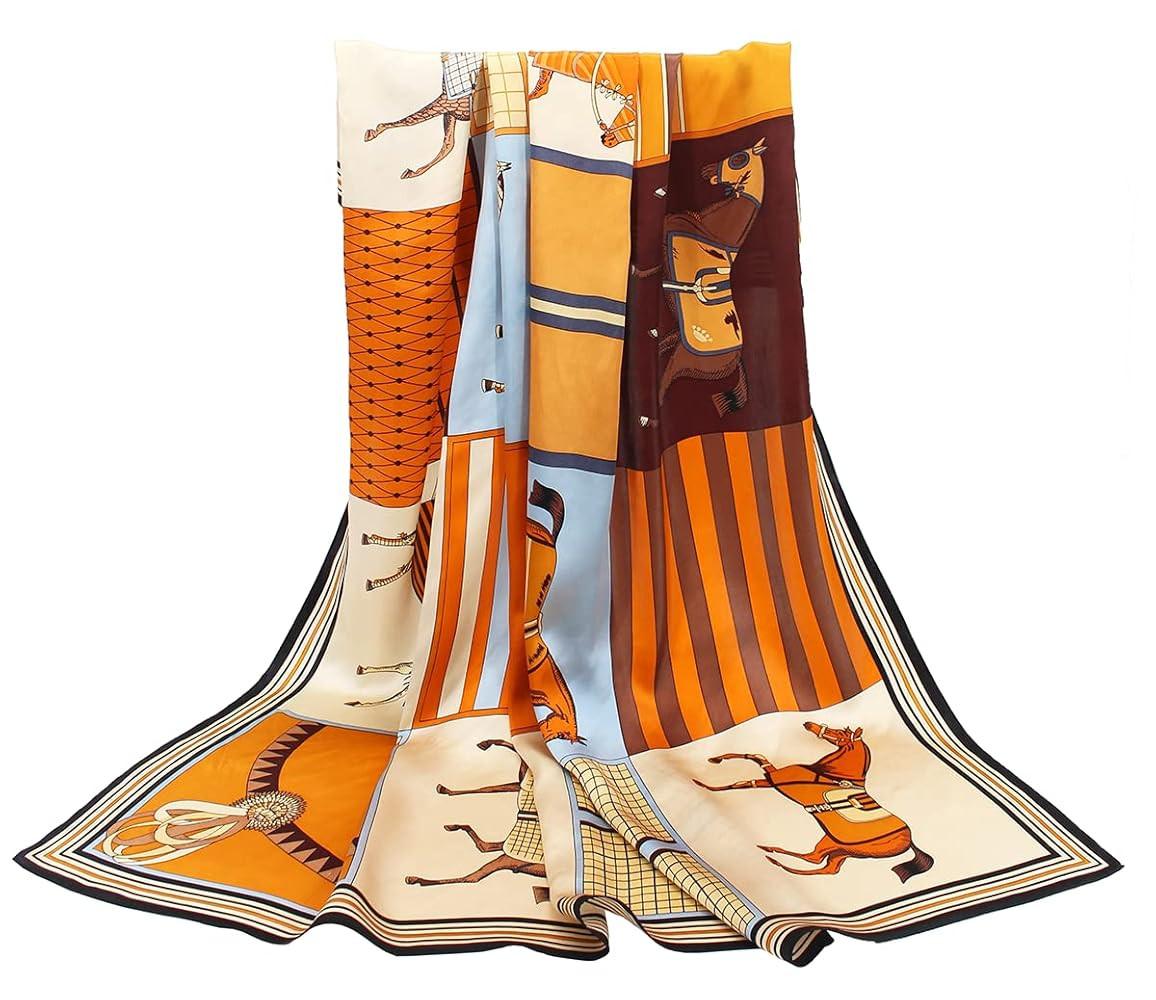 ANDANTINO 100% Pure Mulberry Silk Scarf 35" Large Square Lightweight Headscarf –Women’s Hair ... | Amazon (US)