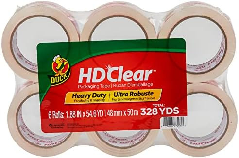 Duck HD Clear Heavy Duty Packing Tape Refill, 6 Rolls, 1.88 Inch x 54.6 Yard, (441962) | Amazon (US)