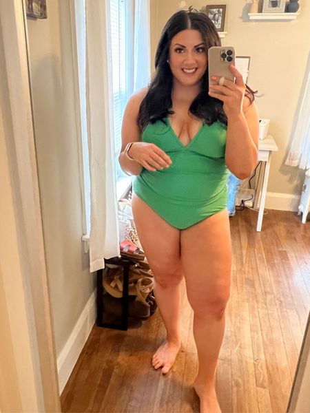 Wearing a 1X in this swimsuit but could have done a size down. Great support from the straps and has tummy control. CARINA15 saves you 15% 🤍

#LTKunder50 #LTKswim #LTKcurves