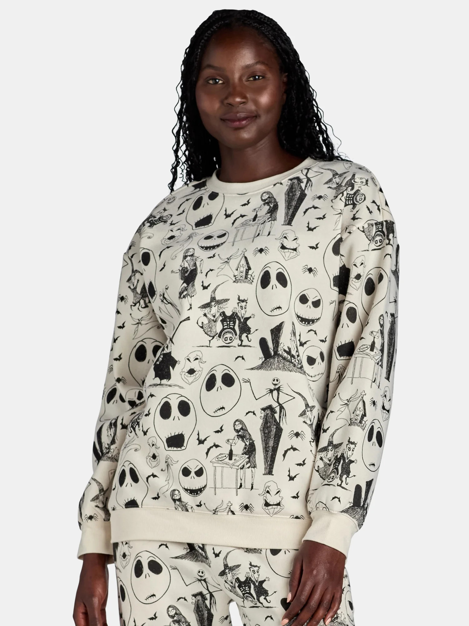 Nightmare Before Christmas Women’s Graphic Sweatshirt, Sizes XXS-XXL - Walmart.com | Walmart (US)