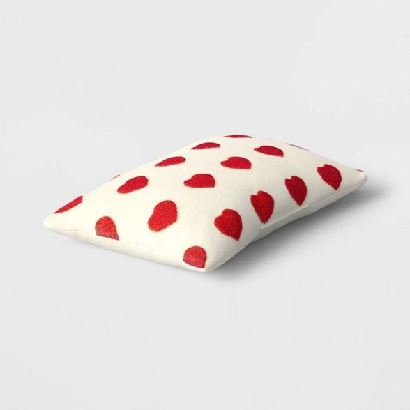 Lumbar Sherpa Valentine’s Day Hearts Pillow Cream - Spritz™ | Target