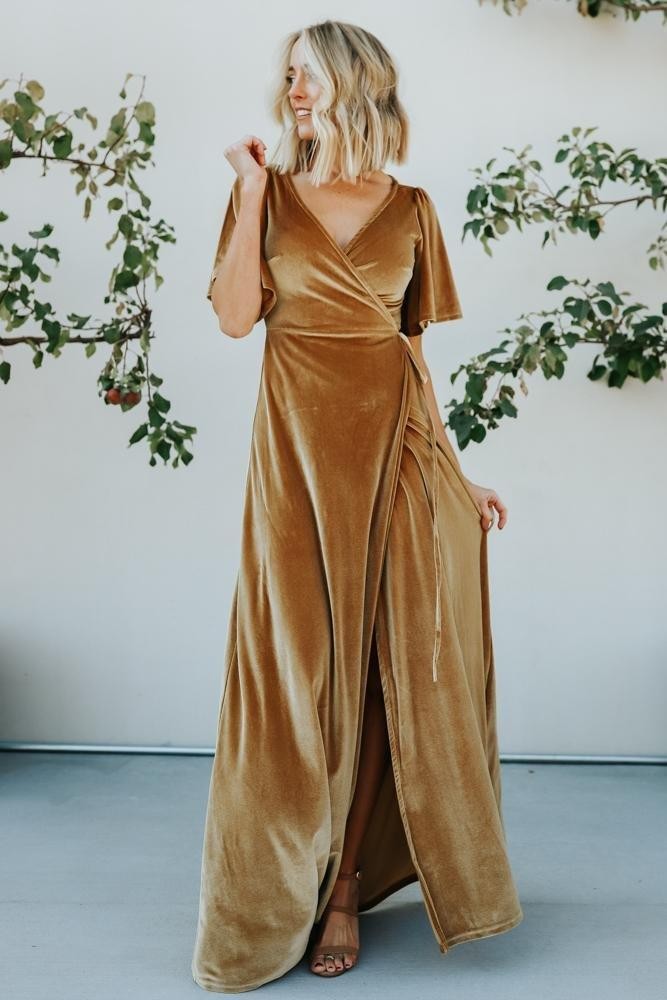 Meghan Velvet Wrap Maxi Dress | Baltic Born