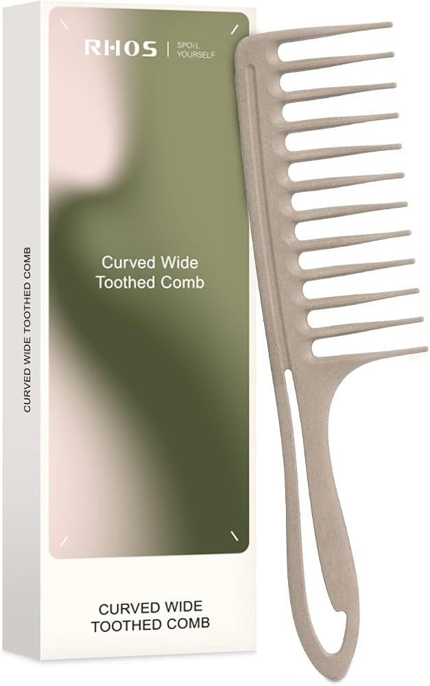 Large Wide Tooth Comb for Curls, Detangling Comb for Wet Curly Hair (Grey) | Amazon (US)