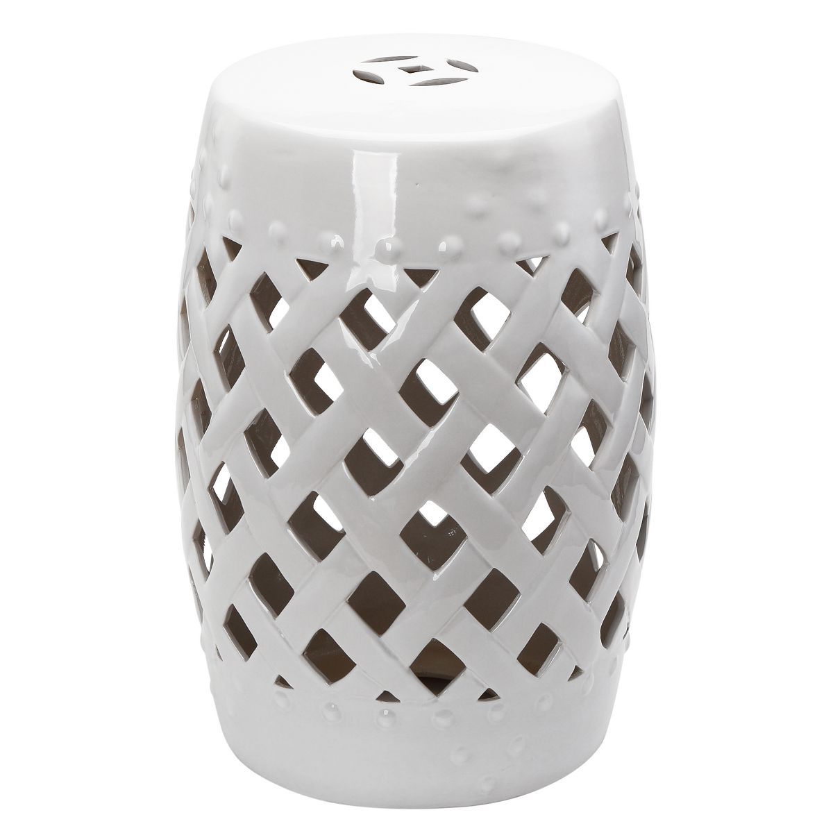 Outsunny 13" x 18" Ceramic Garden Stool with Woven Lattice Design & Glazed Strong Materials | Target