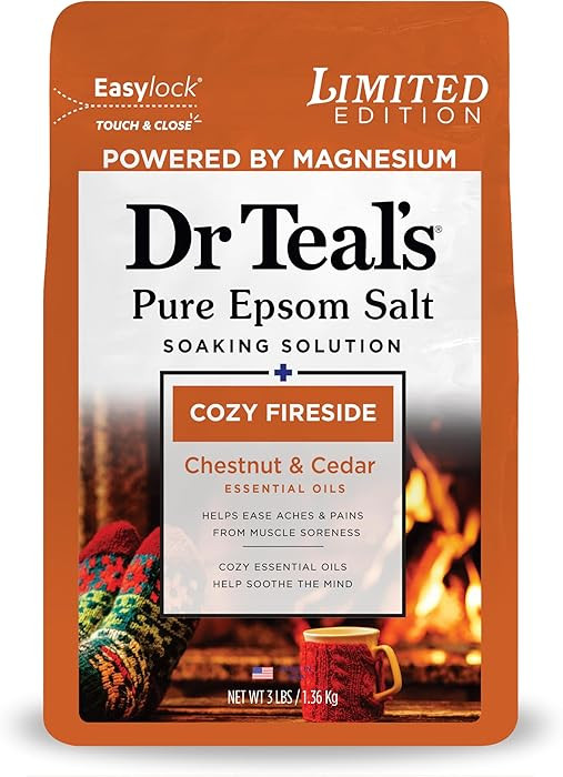Dr Teal's Epsom Salt Magnesium Soak, Cozy Fireside, 3 lbs | Amazon (US)
