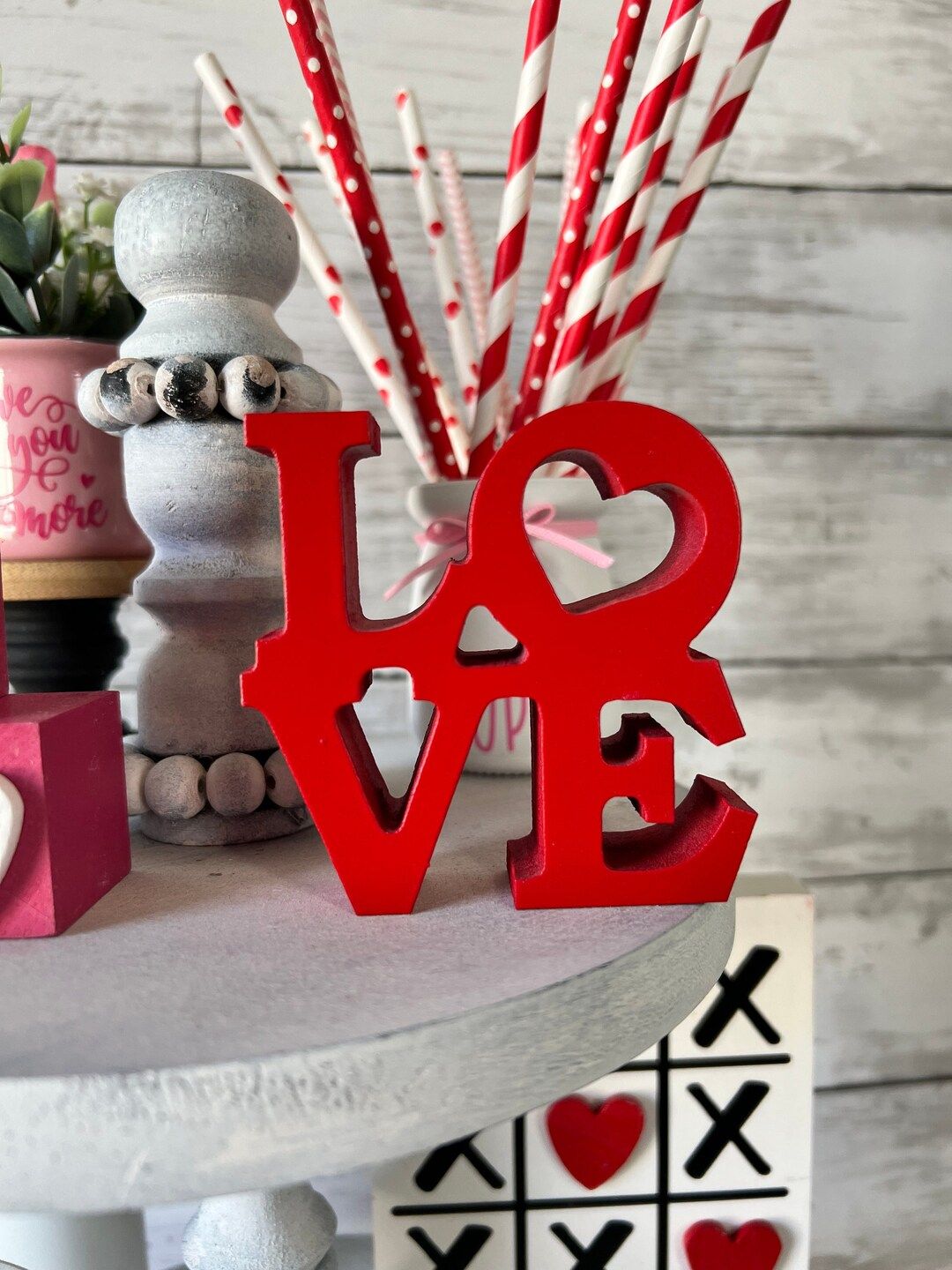 Valentine's Day Tiered Tray Decor Valentines Shelf Decor - Etsy | Etsy (US)