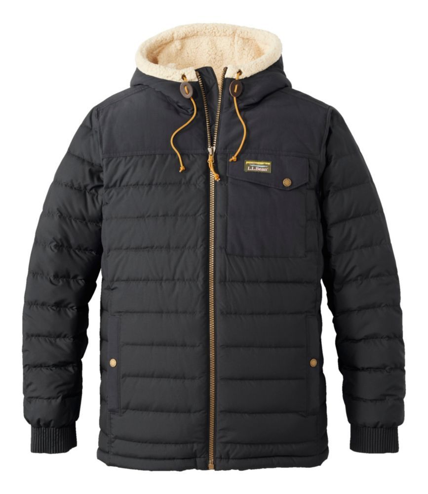 Men's Mountain Classic Down Hooded Jacket, Sherpa-Lined Black XXXL, Synthetic/Nylon L.L.Bean | L.L. Bean