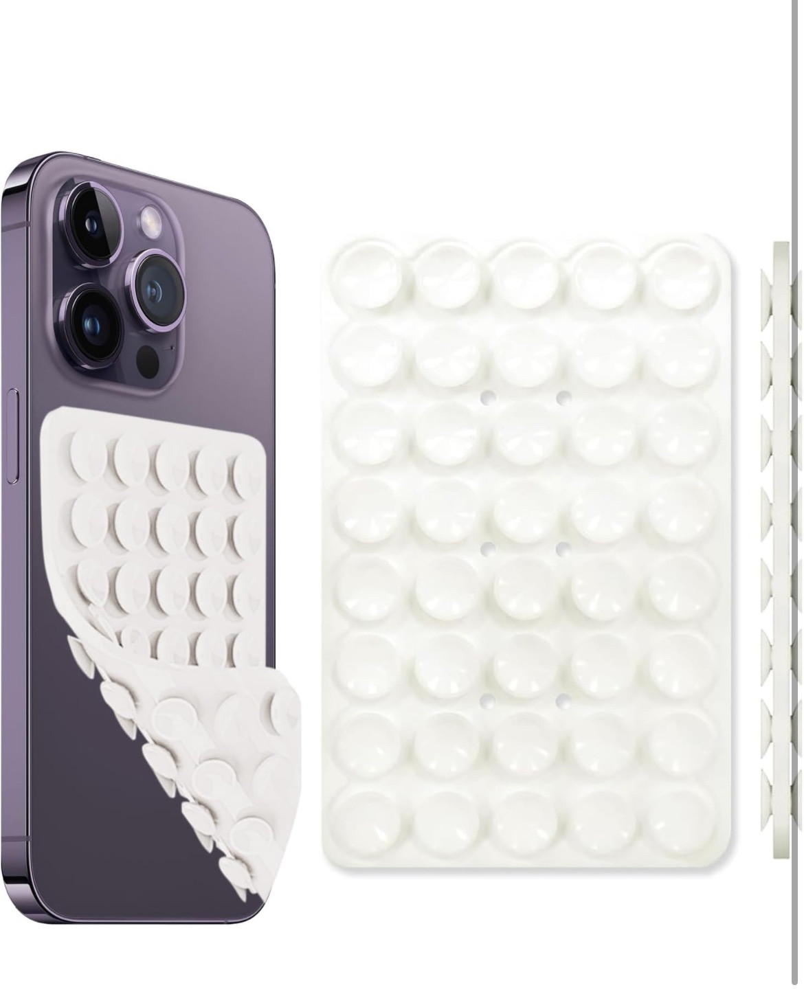 Double Sided Silicone Suction Phone Case Mount，Phone Accessories Hands-Free Strong Grip Holder for Selfies and Videos，Silicon Adhesive Phone Stand Sticky for iPhone and Android(White)

#LTKCon #LTKFallSale #LTKSeasonal