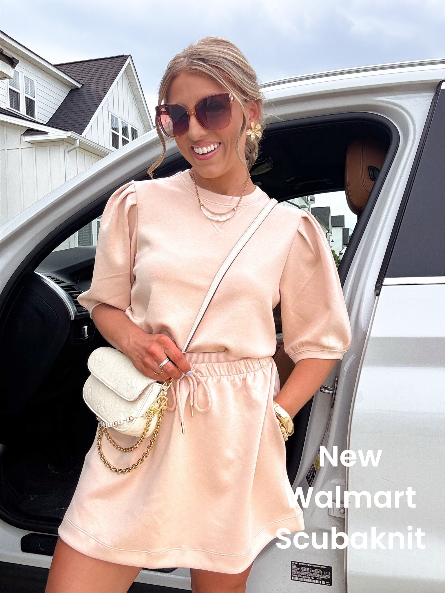 This Walmart Scubaknit matching set is what comfy elevated dreams are made of 🤍🎀 The soft blush pink color, puff sleeve top, and easy drawstring skirt make this one of those outfits you’ll throw on nonstop. It feels like loungewear but looks so polished and put together! Perfect for errands, travel days, coffee runs, or casual dinner nights. Styled it with neutral accessories for an effortless chic look ✨ Runs TTS and SO comfortable!

#WalmartFashion #Scubaknit #MatchingSet #WalmartFinds #AffordableFashion #WalmartStyle #NeutralStyle #ComfyChic #EverydayOutfit #MomStyle #OOTD #CasualStyle #SummerStyle #BudgetFriendlyFashion #NewWalmartArrivals

#LTKootd #LTKPetite