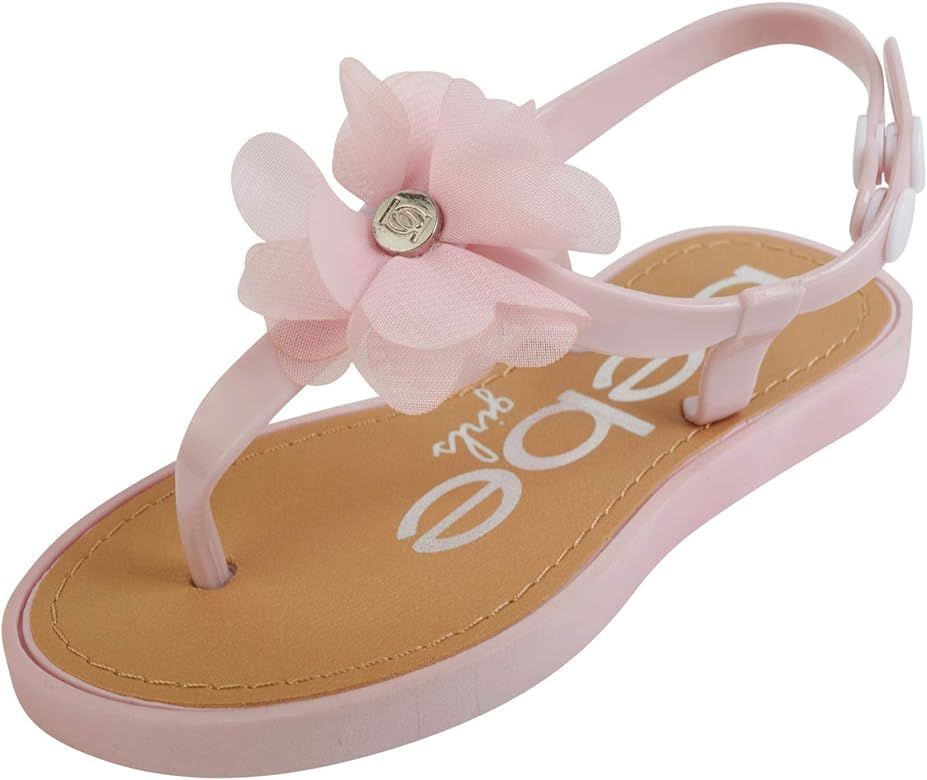bebe Girls' Thong Sandals with Chiffon Flowers (Toddler/Little Kid) | Amazon (US)