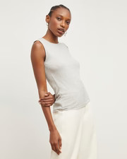 Paige Tank - Ribbed Pima Cotton :: Gray Melange | MM LaFleur