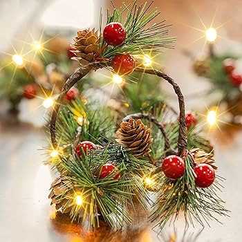 Dazzle Bright 2 Pack Pine Cone Christmas String Lights, Total 13FT 40LED Battery Operated Christm... | Amazon (US)