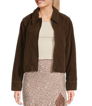 Bailey Rose Suede Long Sleeve Coordinating Jacket | Dillard's | Dillard's