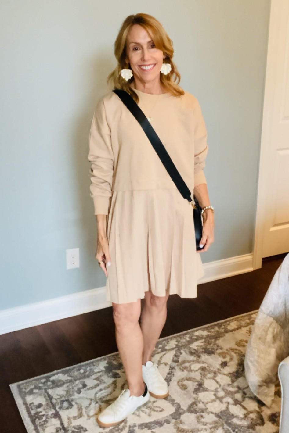 This sweatshirt dress is such a great Amazon find. It’s great quality, comfortable and really inexpensive!
I’m wearing a size extra small light brown.

#LTKfindsunder100