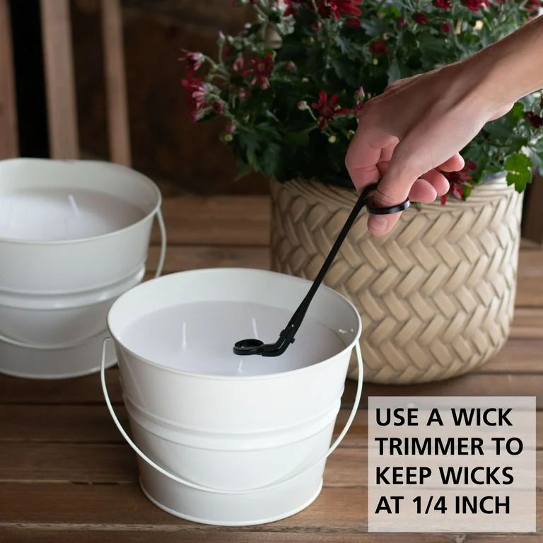 Mainstays 30oz Off-White, Ivory Outdoor Citronella Bucket Candle (2 Pack) | Walmart (US)