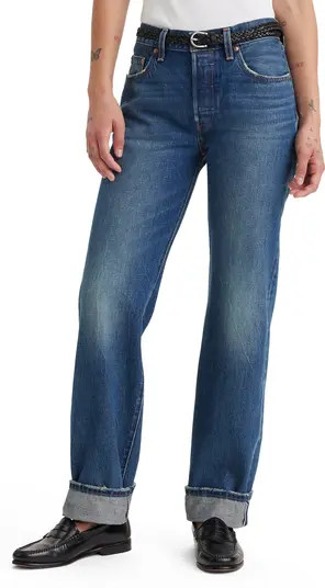 501® '90s Cuffed Relaxed Straight Leg Selvedge Jeans | Nordstrom