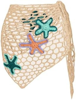 ZAFUL Sarong Coverups for Women Beach Vacation Fishnet See Thru Tie Side Bathing Suit Cover Up Mi... | Amazon (US)