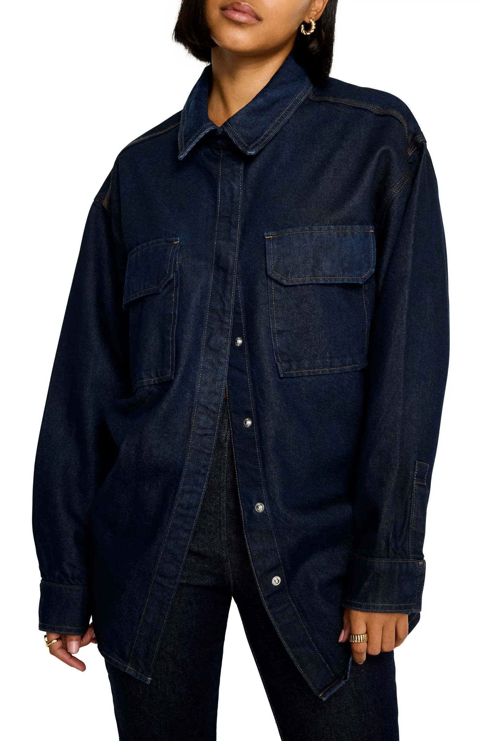 Good American Oversize Denim Shirt | Nordstrom | Nordstrom