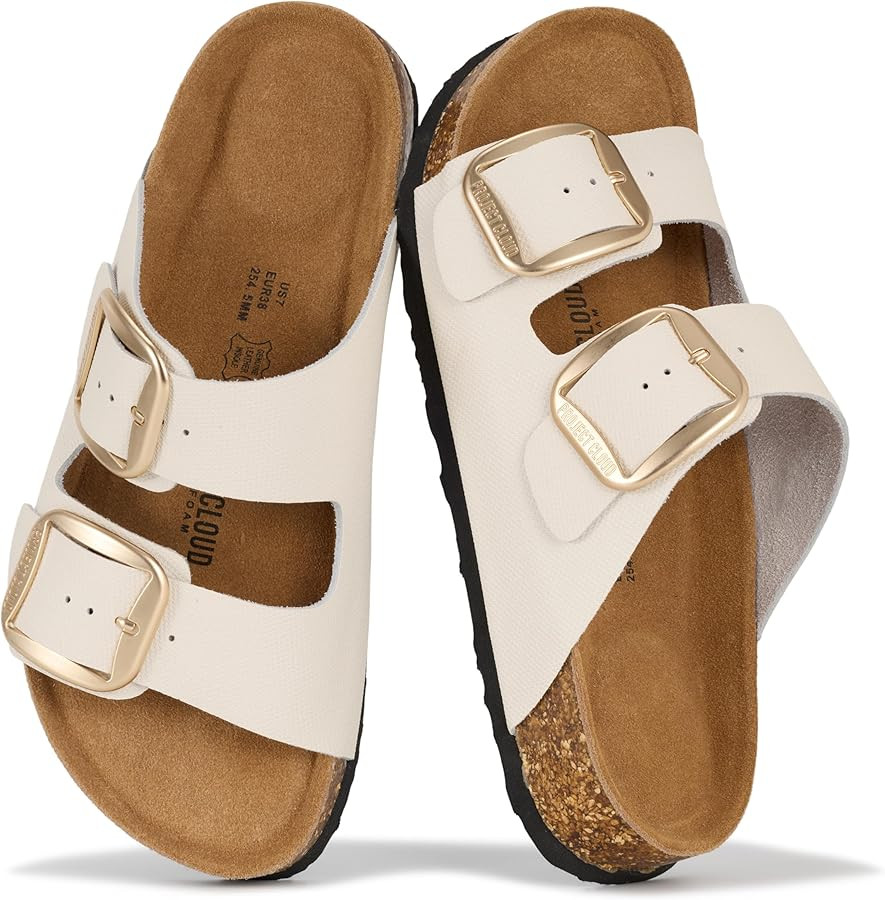 Project Cloud Genuine Leather Flat Sandals for Women 2026 Comfortable Beach Essentials Womens San... | Amazon (US)