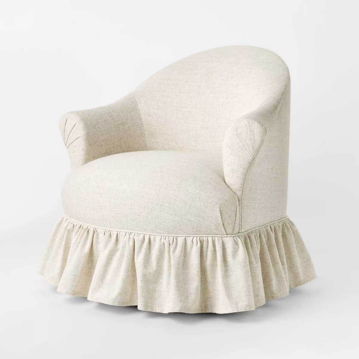 Ruffle Skirt Accent Chair with Swivel Cream Flecked Linen - Threshold™ designed with Studio McG... | Target