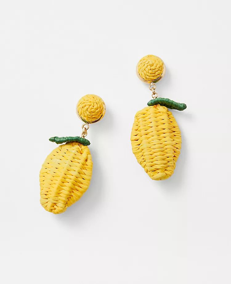 Lemon Straw Drop Earrings | Ann Taylor (US)