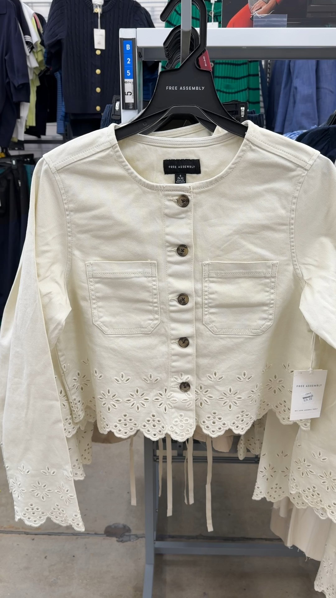 Such a cute spring jacket!  😍 This Free Assembly Embroidered Eyelet Denim Jacket is such a sweet find. 🫶🏻 The scalloped eyelet cuffs and hem give it the prettiest feminine detail, and the cream version is especially perfect for spring. 🤍 Right now I’m only seeing the blue available online, but both colors are so chic and lightweight for layering. And at under $35, it’s such a good one to grab or save for restock! ✨ #WalmartFinds #AffordableFashion #SpringFashion

#LTKU #LTKPetite #LTKSeasonal