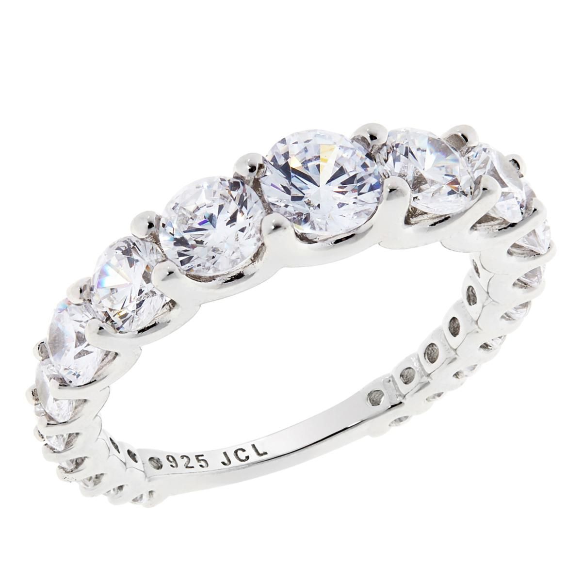 Absolute™ Sterling Silver 3.06ctw Cubic Zirconia Graduated Band Ring  - 20670242 | HSN | HSN