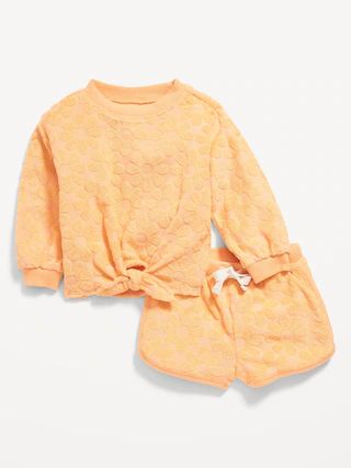 Floral Loop-Terry Crew-Neck and Shorts Set for Baby | Old Navy (US)