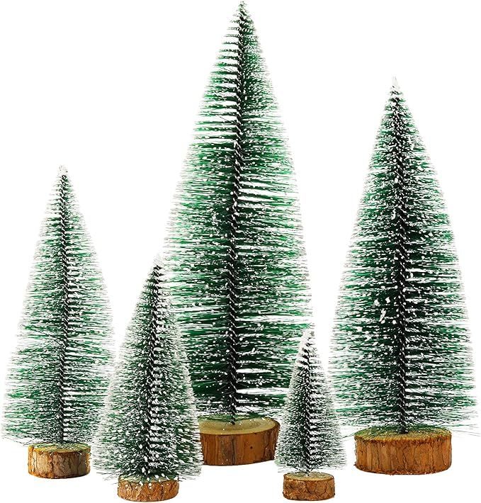 Frcctre 5 Pack Mini Christmas Tree, Artificial Mini Decorative Xmas Tree Miniature Pine Tree with... | Amazon (US)